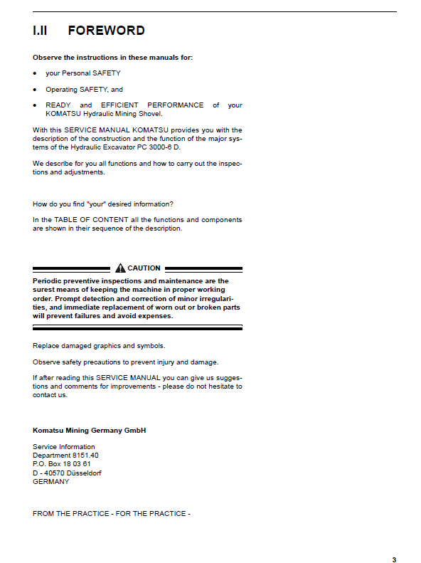 Komatsu PC3000-6 Mining Shovel Service Manual SMPC30006208 PDF
