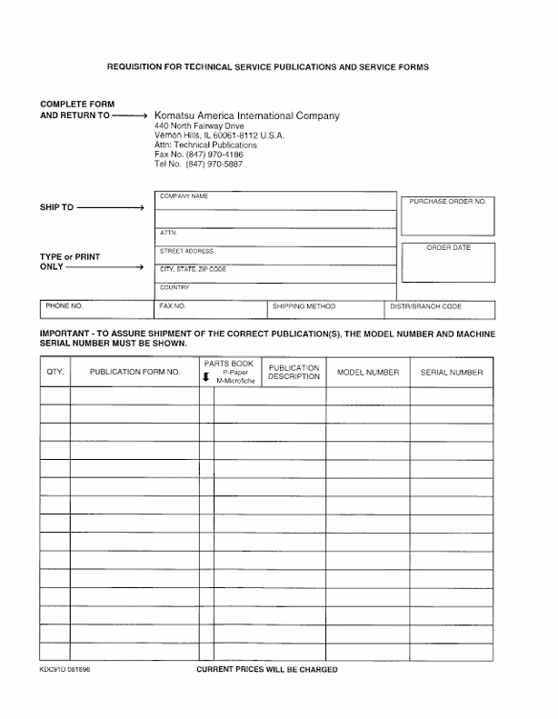 Komatsu PC300LC-6 PC300HD-6 Hydraulic Excavator Maintenance Manual