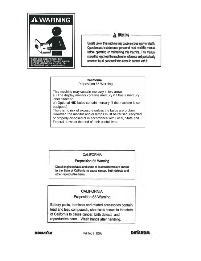 Komatsu PC300LC-8 PC300HD-8 Operation & Maintenance Manual PDF