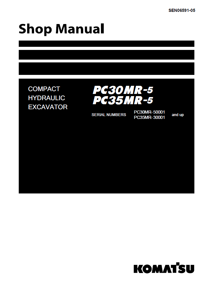 Komatsu PC30MR-5 PC35MR-5 Shop Manual SEN06591-05 PDF