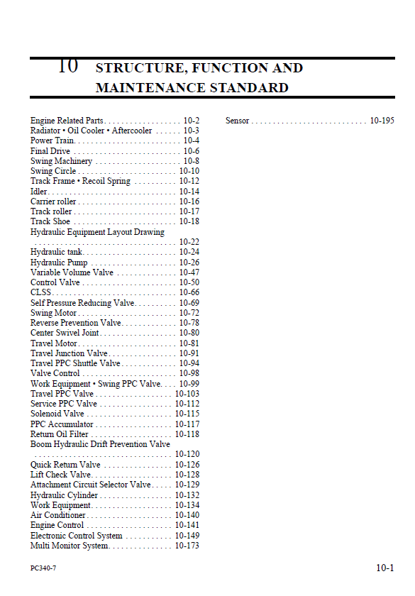 Komatsu PC340LC-7K & 340NLC-7K Workshop & Repair Manual PDF