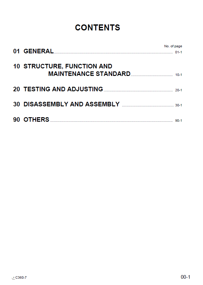 Komatsu PC360-7 Excavator Service & Repair Manual SMEH3607M0