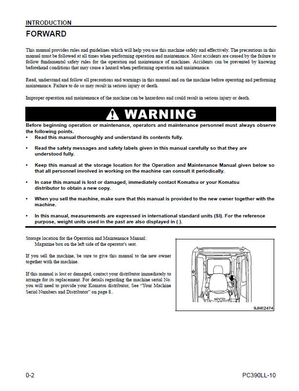 Komatsu PC390LL-10 Maintenance Manual CEAM027103 PDF
