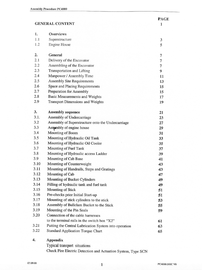 Komatsu PC4000 General Assembly Procedure Guide CEAWDPC4000 PDF