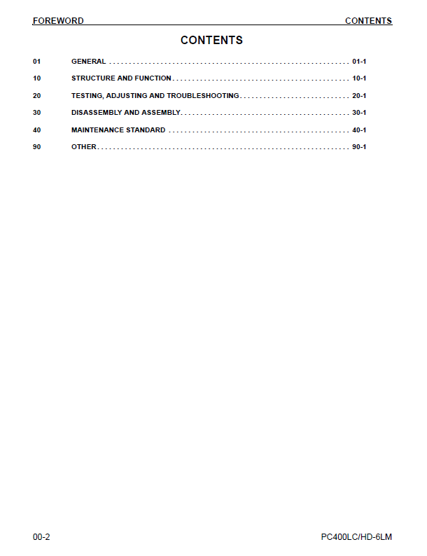 Komatsu PC400LC-6LM PC400HD-6LM Repair Manual CEBD005302 PDF