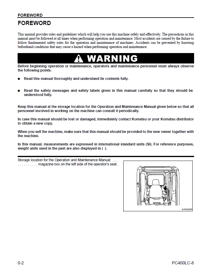 Komatsu PC400LC-8 Hydraulic Excavator Service & Maintenance Manual (CEAM009903)
