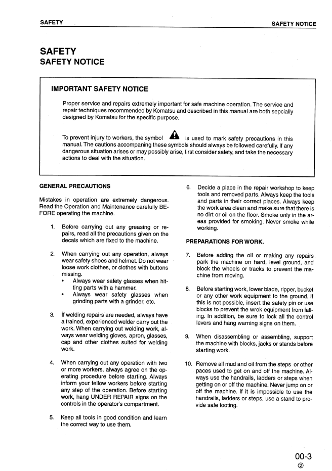 Komatsu PC450-6K / PC450LC-6K Excavator Shop Service Manual EEBD001304 PDF