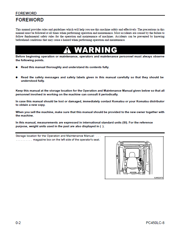 Komatsu PC450LC-8 Operation & Maintenance Manual CEAM021902