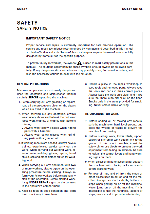 Komatsu PC450, PC450LC-6K Workshop & Maintenance Manual - PDF Download