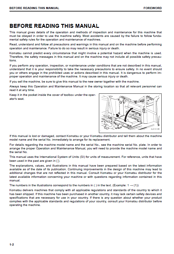 Komatsu PC45MR-5 and PC55MR-5 Excavator Service & Operation Guide