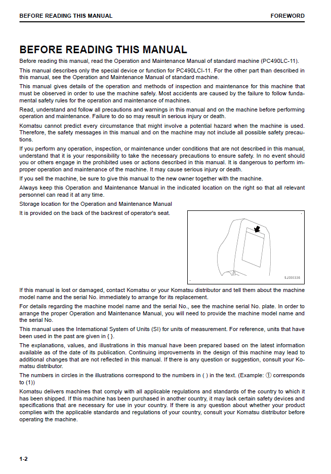 Komatsu PC490LCi-11 Excavator Maintenance Manual CEAM032400 PDF