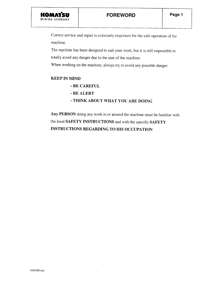 Komatsu PC5500-6 Mining Shovel Service Manual SMPC550015011D PDF