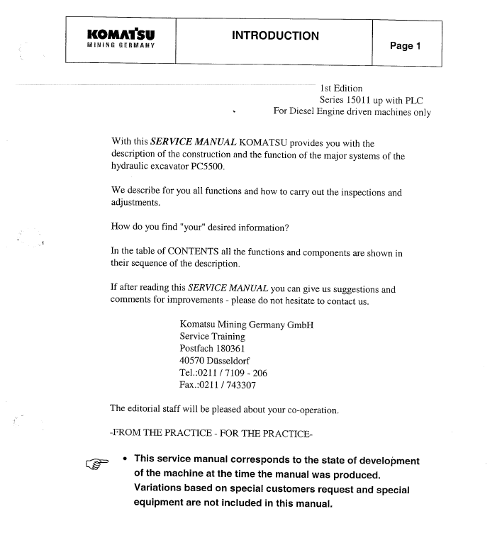 Komatsu PC5500-6 Mining Shovel Shop Manual SMPC550015011D PDF
