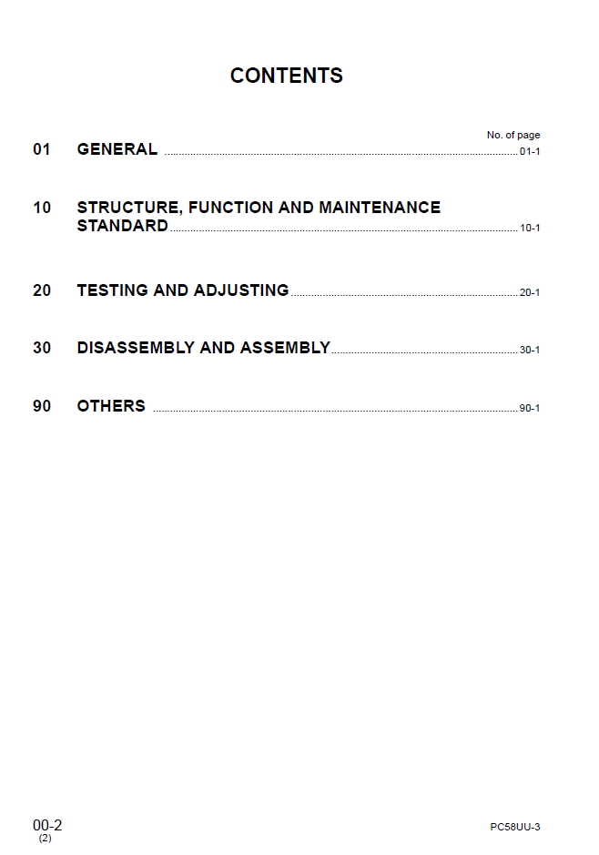 Komatsu PC58UU-3 Engine Repair Manual SEBM023909 PDF