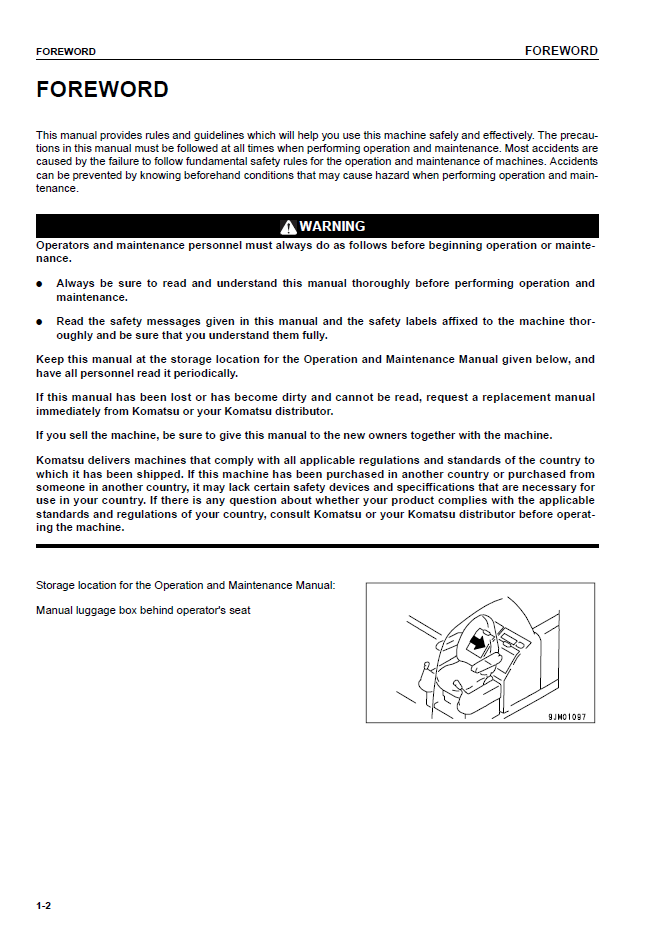 Komatsu PC60-7 Crawler Excavator Operation & Maintenance PDF Manual | SEAM034106T