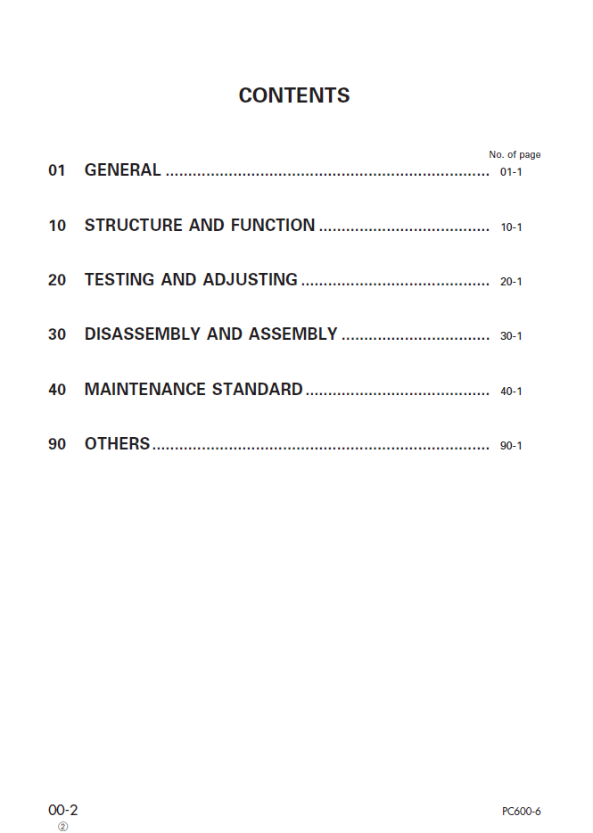 Komatsu PC600-6 Excavator Repair Manual SEBM017111 PDF