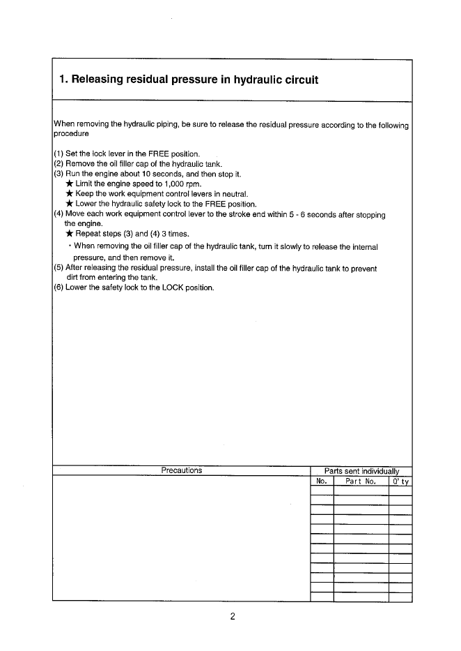 Komatsu PC600-6 / PC600LC-6 Hydraulic Excavator Field Assembly Manual SEAWD04900 PDF