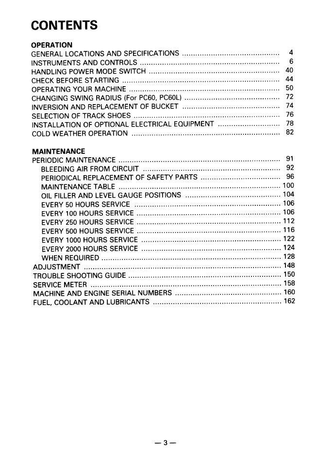 Komatsu PC60 PC90 Series Operation Manual SEAM02010602 PDF