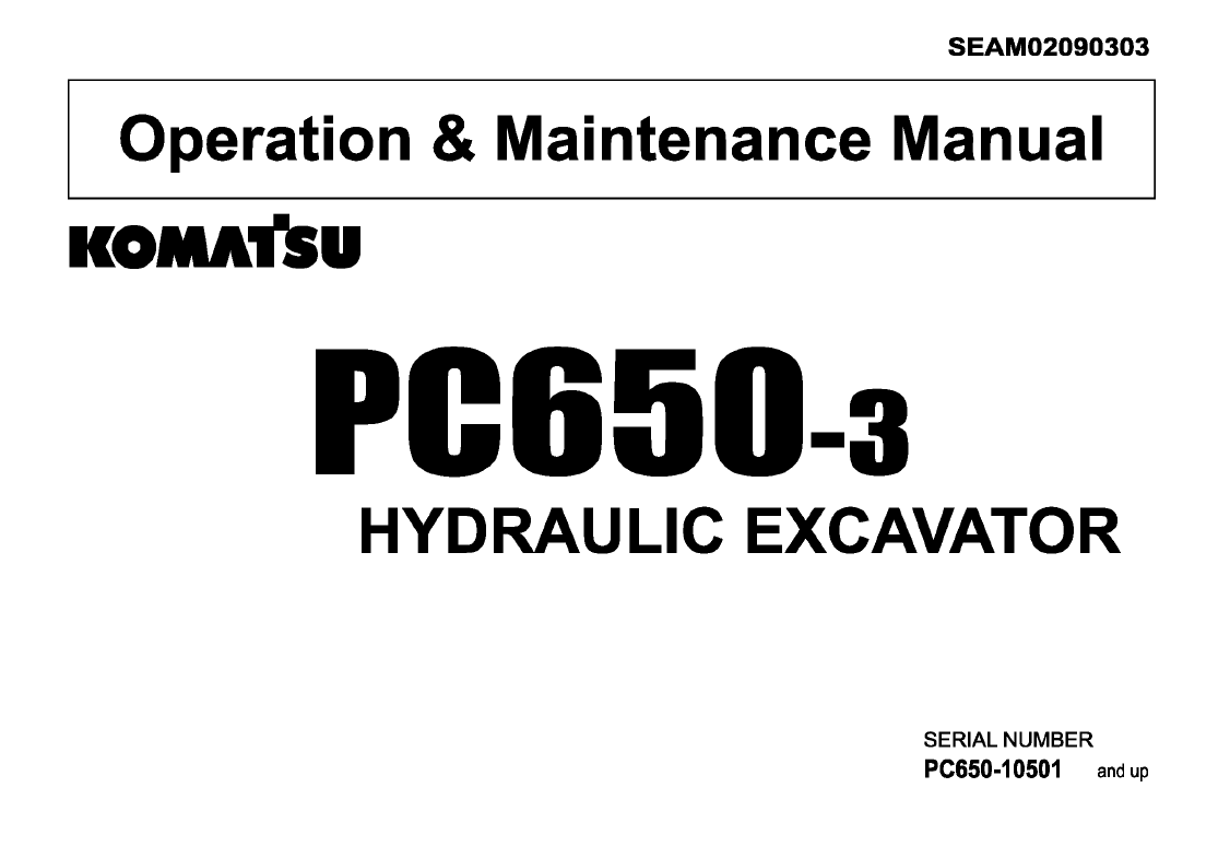 Komatsu PC650-3 Manual SEAM02090303 PDF