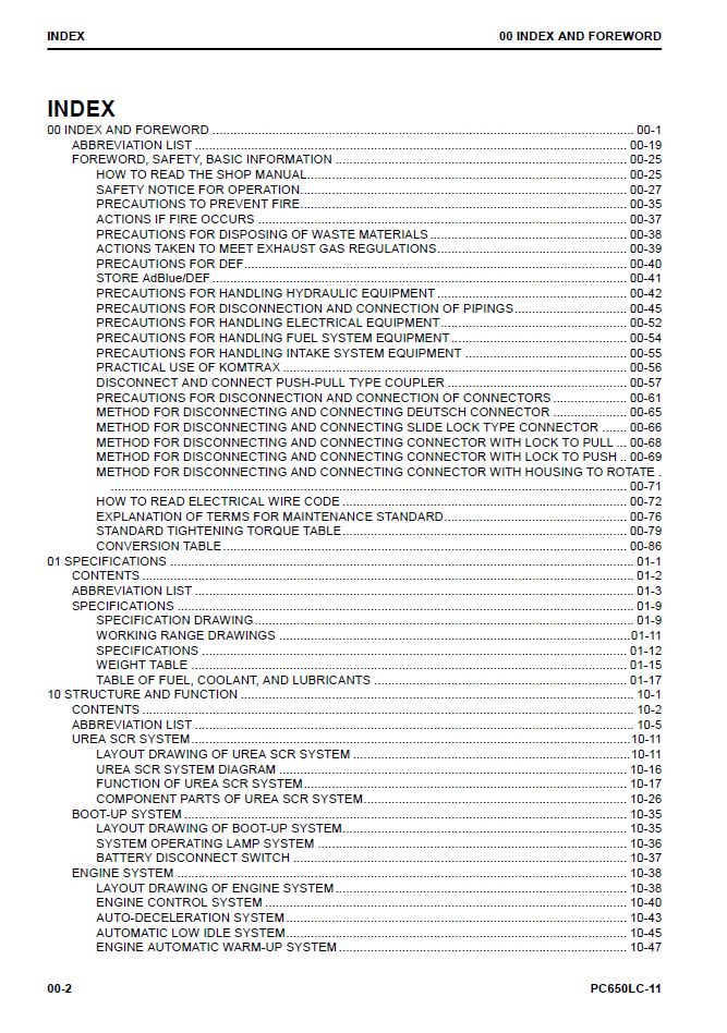Komatsu PC650LC-11 Service Manual SEN06603-04 PDF
