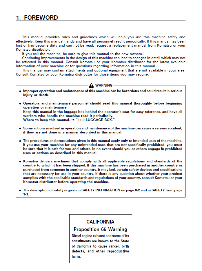 Komatsu PC750-6, PC750LC-6, PC750SE-6 Operation and Maintenance Guide (SEAD010900)