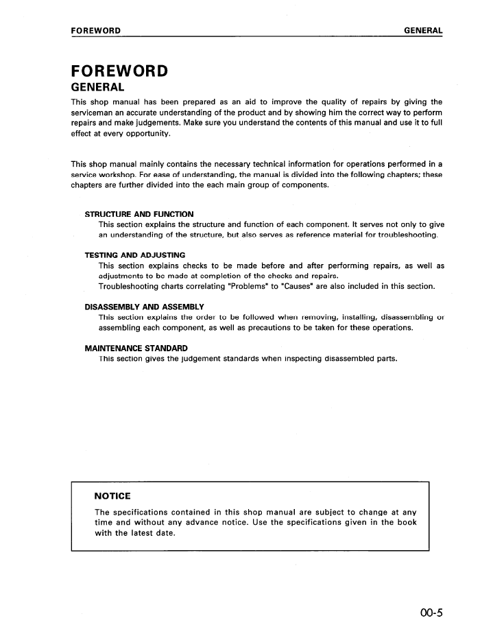 Komatsu PC750-6, PC800-6 Backhoe Excavator Service Shop Manual (Pub. No. SEBD009501)
