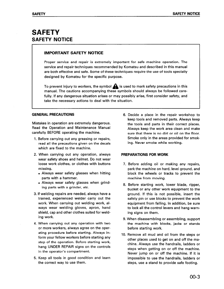 Komatsu PC750-6, PC800-6 Excavator Maintenance & Shop Technical Manual SEBD009501 PDF
