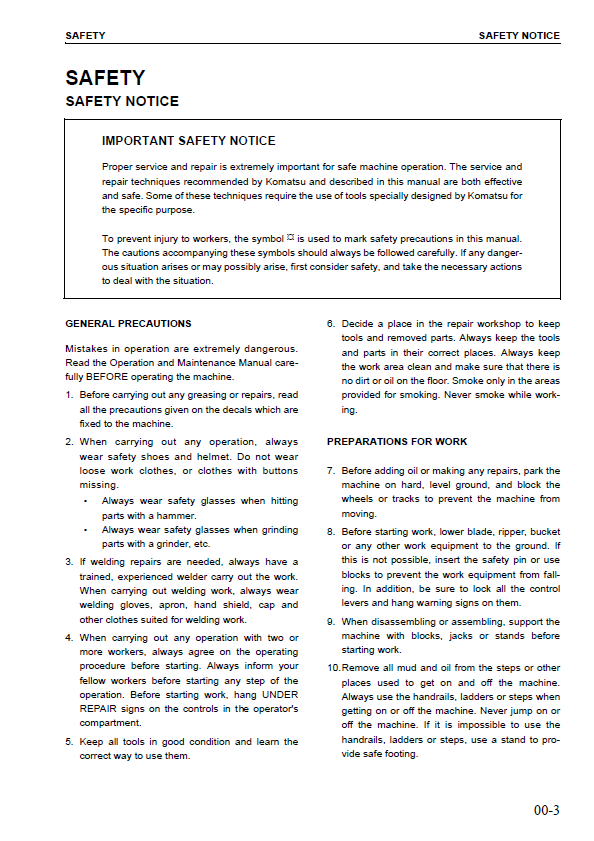 Komatsu PC750SE-7K and PC750LC-7K Workshop & Service Manual (PDF)