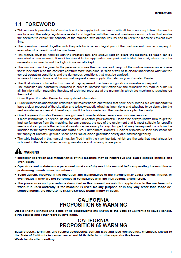 Komatsu PC75R-2 Hydraulic Excavator Operator’s & Service Maintenance Manual PDF