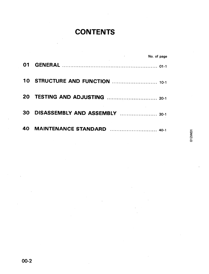 Komatsu PC75UU-1 Excavator Repair Manual SEBM000401