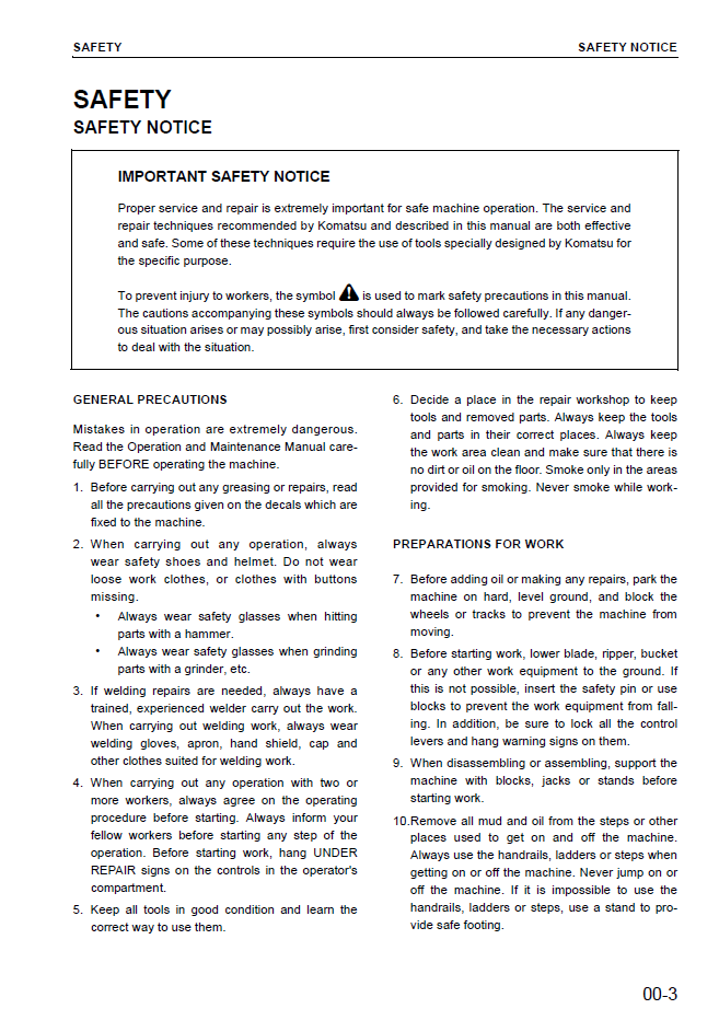 Komatsu PC78UU-6 PC78US-6 Workshop Manual SEBM025118 PDF