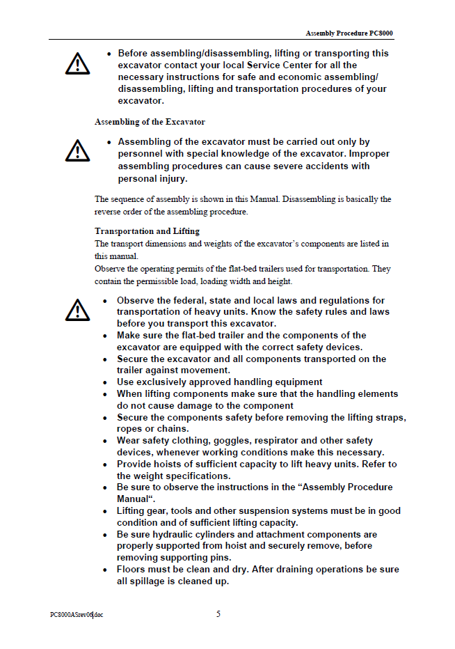 Komatsu PC8000 Shovel General Assembly PDF Manual | FAMPC8000-06