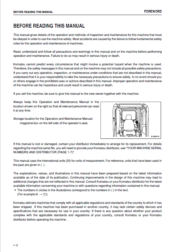 Komatsu PC800LC-8 PC800SE-8 PC850SE-8 Operation & Maintenance Manual