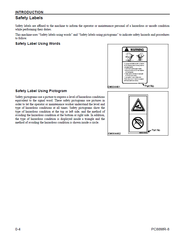 Komatsu PC88MR-8 Hydraulic Excavator Service Manual CEAM021203
