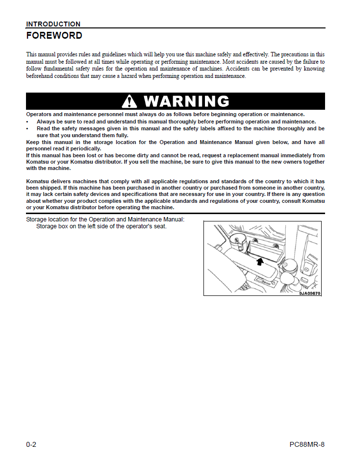 Komatsu PC88MR-8 Operation & Maintenance Manual CEAM021203