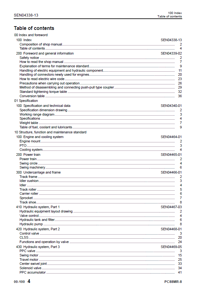 Komatsu PC88MR-8 Repair Manual SEN04329-13 PDF