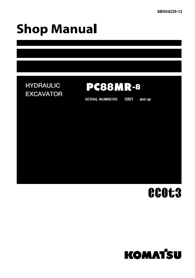 Komatsu PC88MR-8 Shop Manual SEN04329-13 PDF