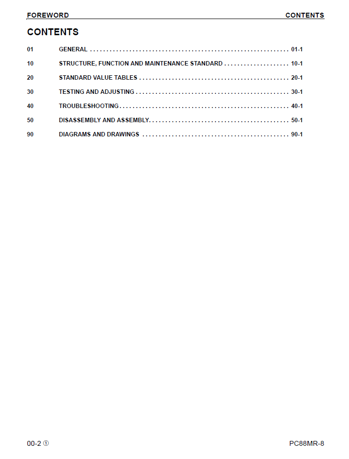 Komatsu PC88MR-8 Workshop Manual CEBM007301 PDF