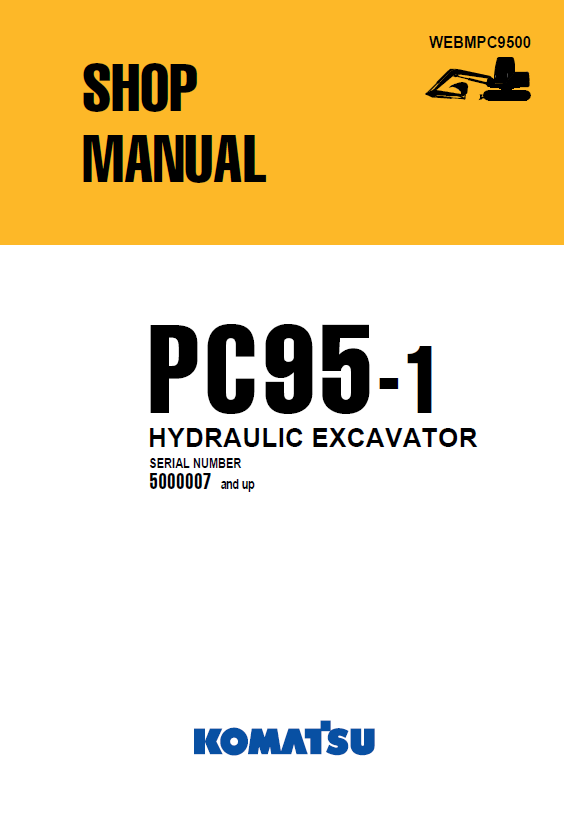 Komatsu PC95-1 Hydraulic Excavator Repair & Service Shop Manual (PDF)