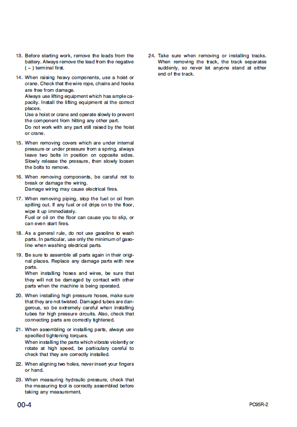 Komatsu PC95R-2 Hydraulic Excavator Repair & Maintenance Manual [PDF]