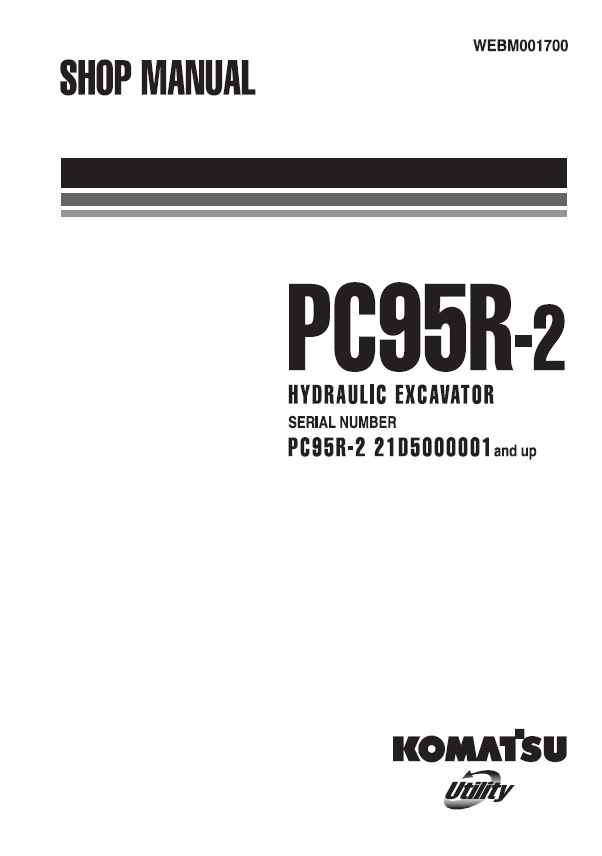 Komatsu PC95R-2 Hydraulic Excavator Shop & Service Manual (PDF)