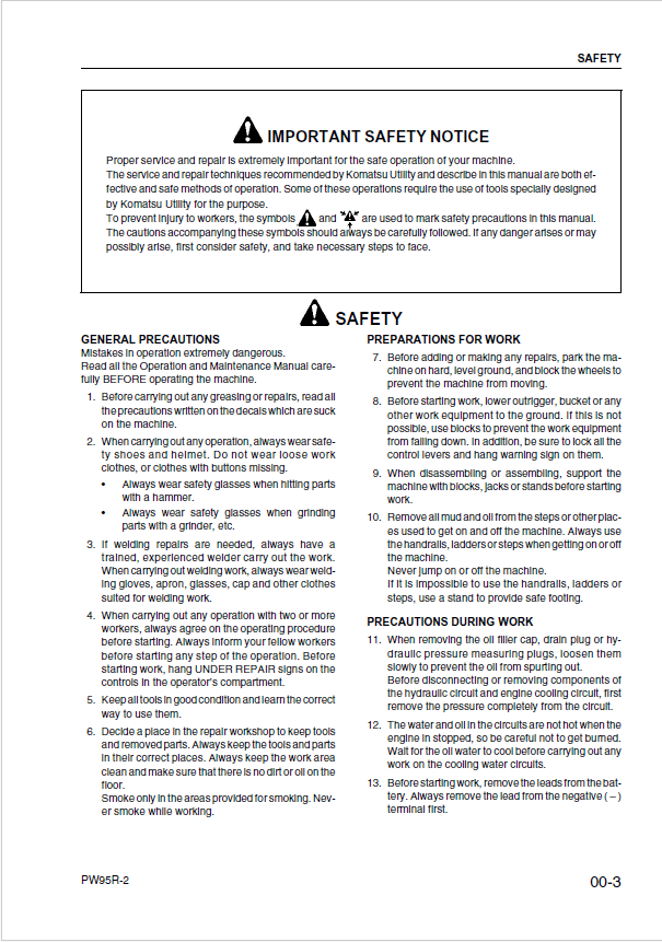 Komatsu PW95R-2 Excavator Service Manual | Full Shop Repair PDF Guide