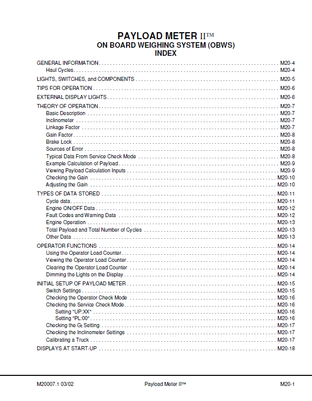 Komatsu Payload Meter II O&M Service Manual CEAD006301 PDF