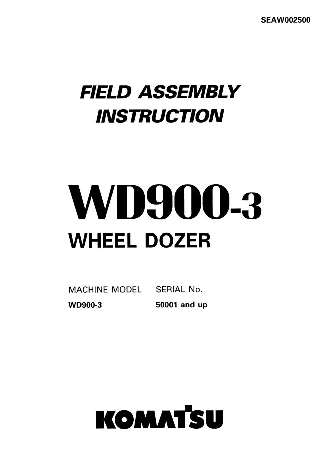 Komatsu Payload Meter II PLMII Field Assembly Instruction Manual PDF | SEAW002500