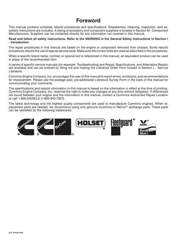 Komatsu QSK19 Engine Shop Repair Manual PDF