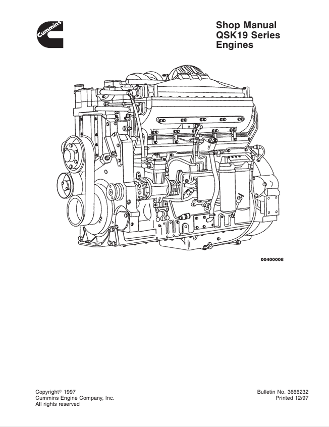 Komatsu QSK19 Series Engine Shop Manual PDF
