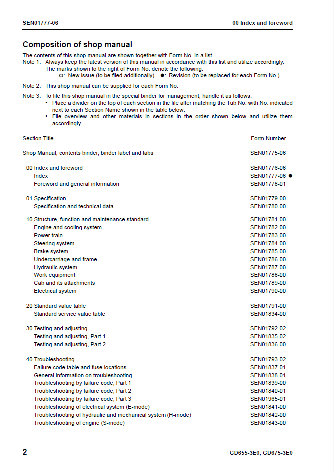 Komatsu SEN01775-06 GD655-3E0 GD675-3E0 Service Manual PDF