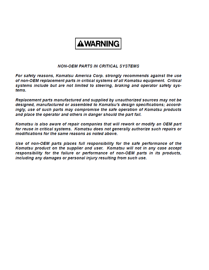 Komatsu SK1020-5NA / SK1020-5N Skid Loader Service & Maintenance Manual (CEAM014102)
