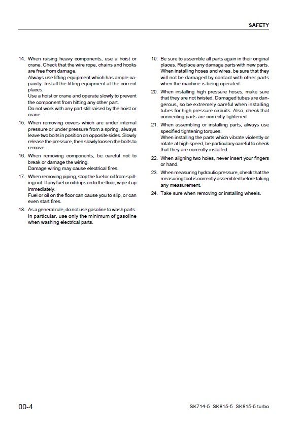 Komatsu SK714-5 and SK815-5 (Turbo) Skid-Steer Loader Workshop Service Manual