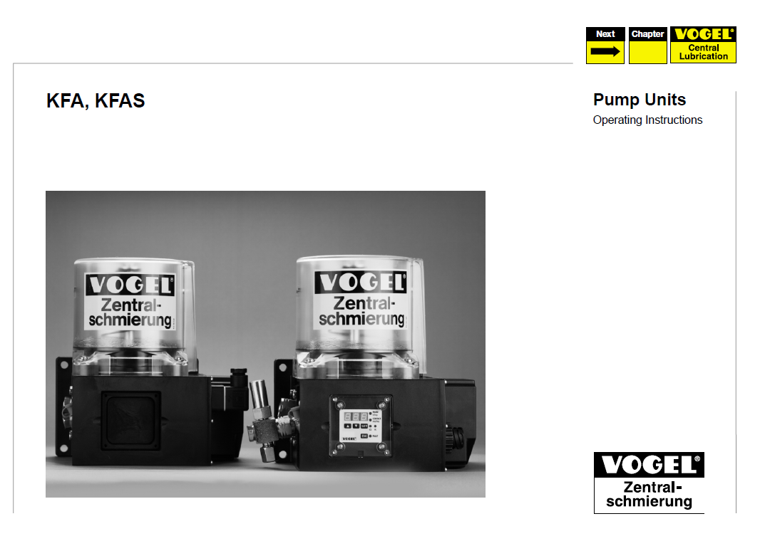 Komatsu Vogel KFA KFAS Pump Unit Manual 951-130-185 PDF